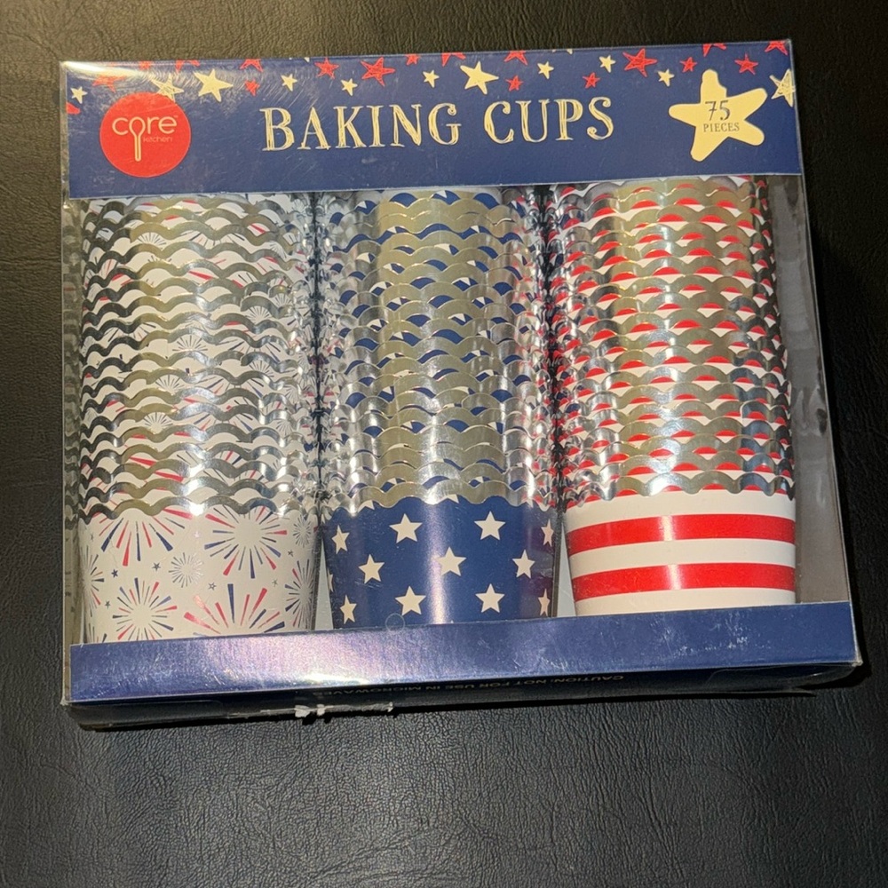 🆕 Patriotic 4th of July Cupcake Dessert Liners - American Americana Baking Cups
